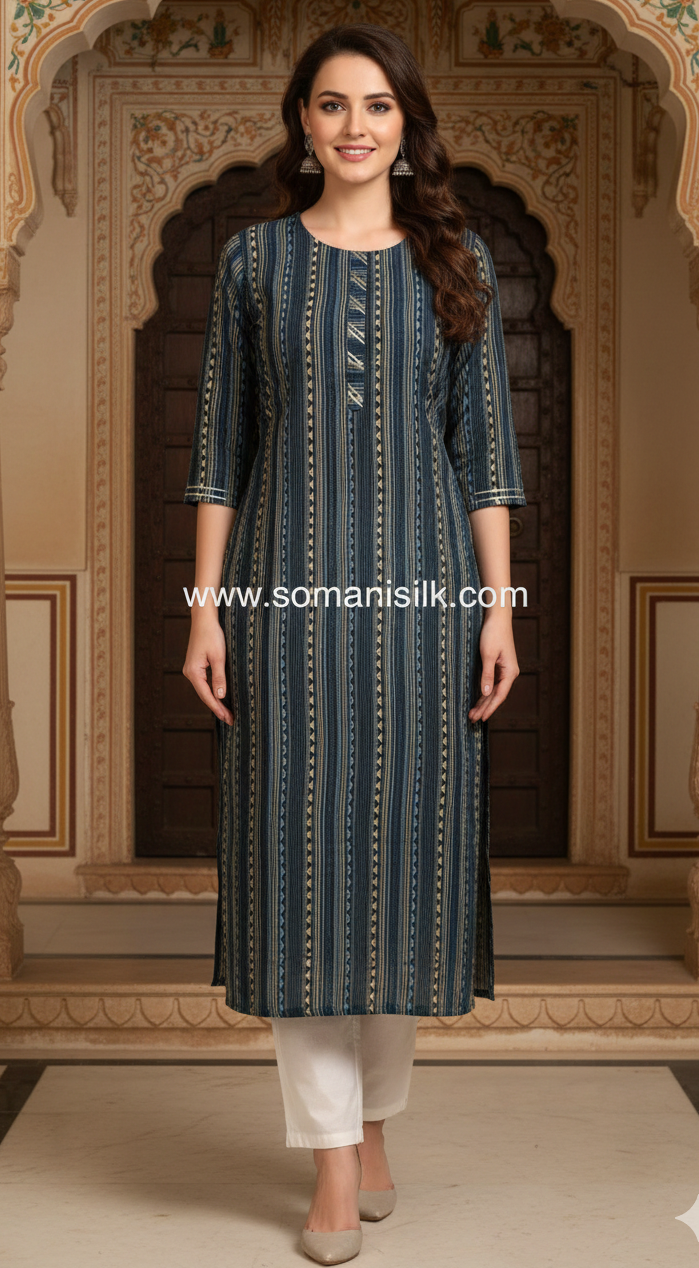 muslin blue colour kurti in gwalior