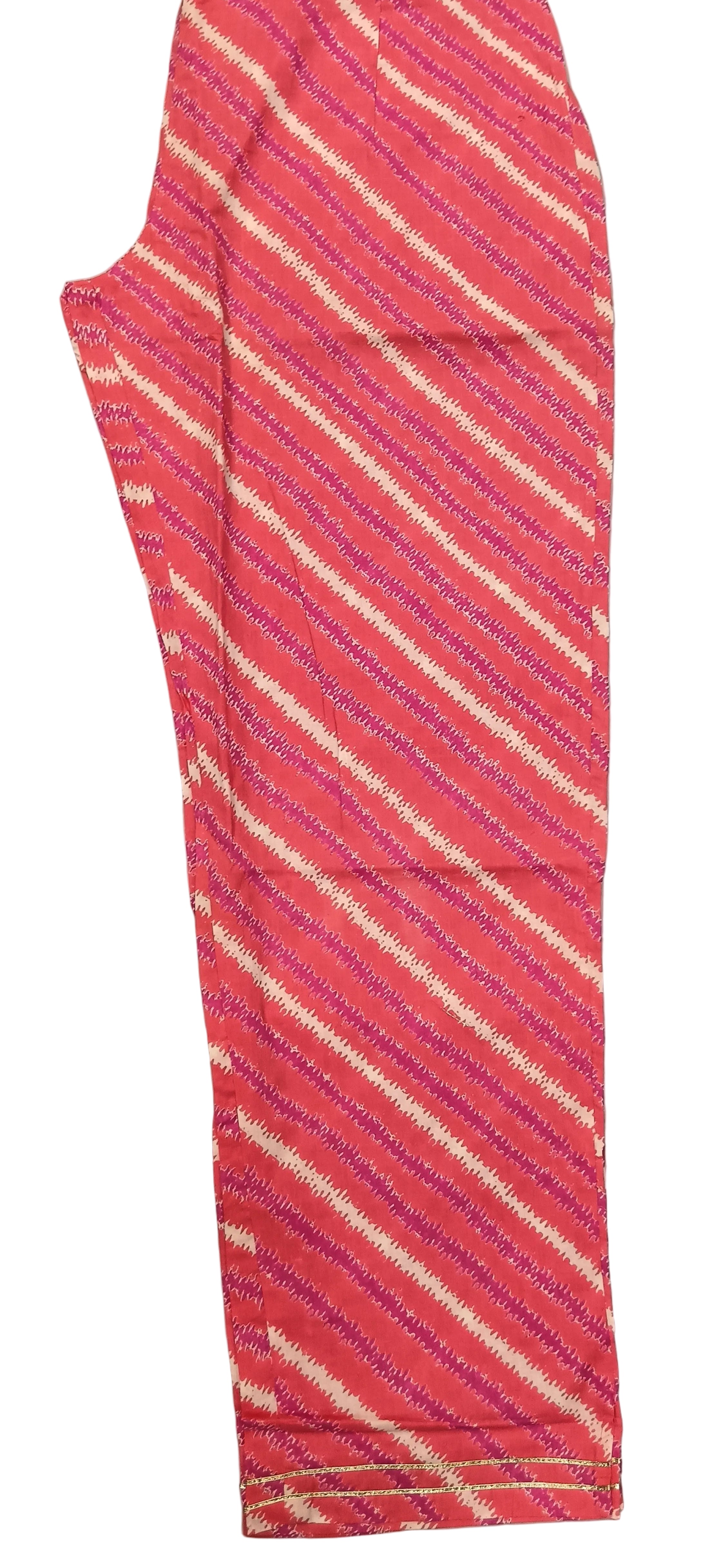 peach red Lehariya Angrakha suit for festive occasions