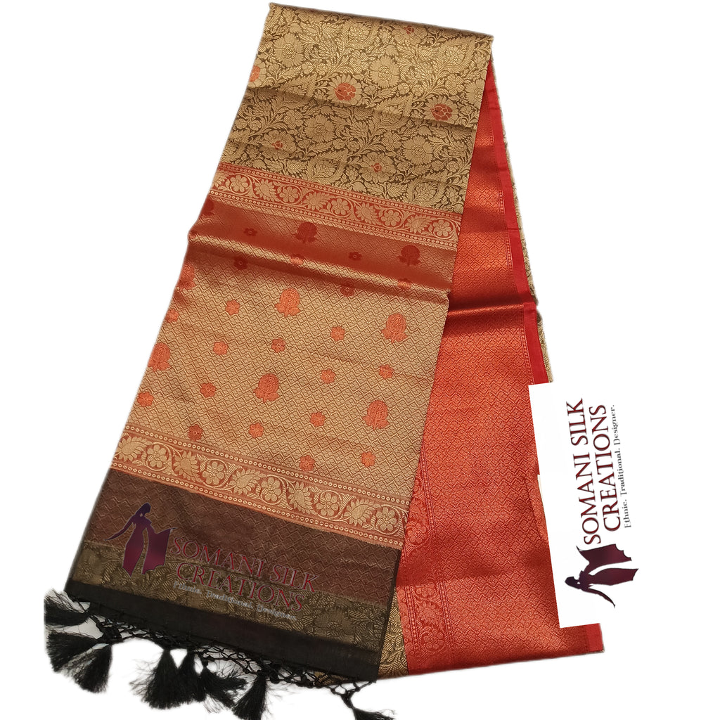 pure tanchui banarsi black saree