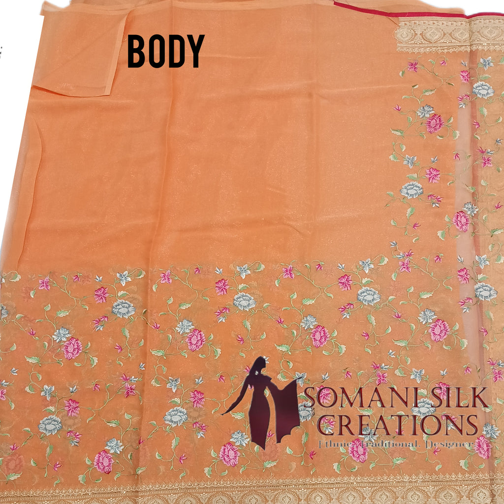 simmer resham embroidery saree