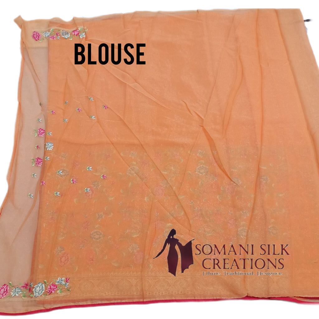 simmer resham embroidery saree