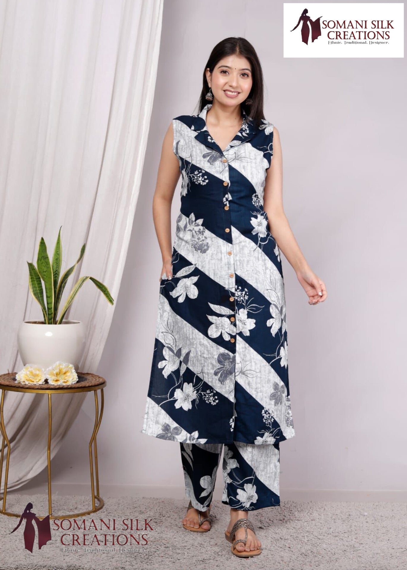sleeveless palazzo suit