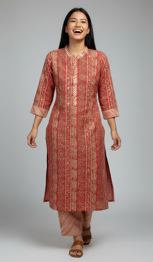 two piece muslin reddish tone salwar suit in gwalior