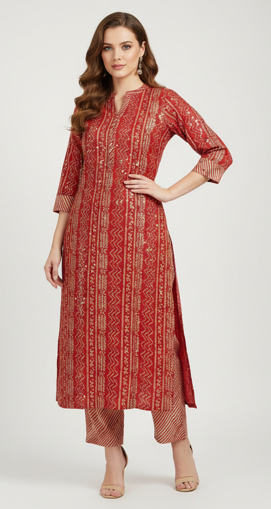 two piece muslin reddish tone salwar suit in gwalior